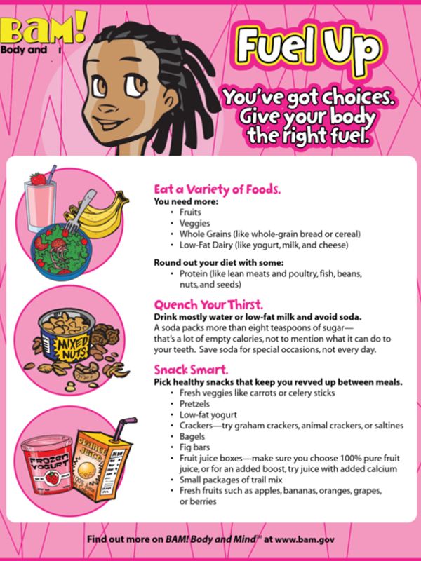 BAM Nutrition Fuel Up Activity Sheet